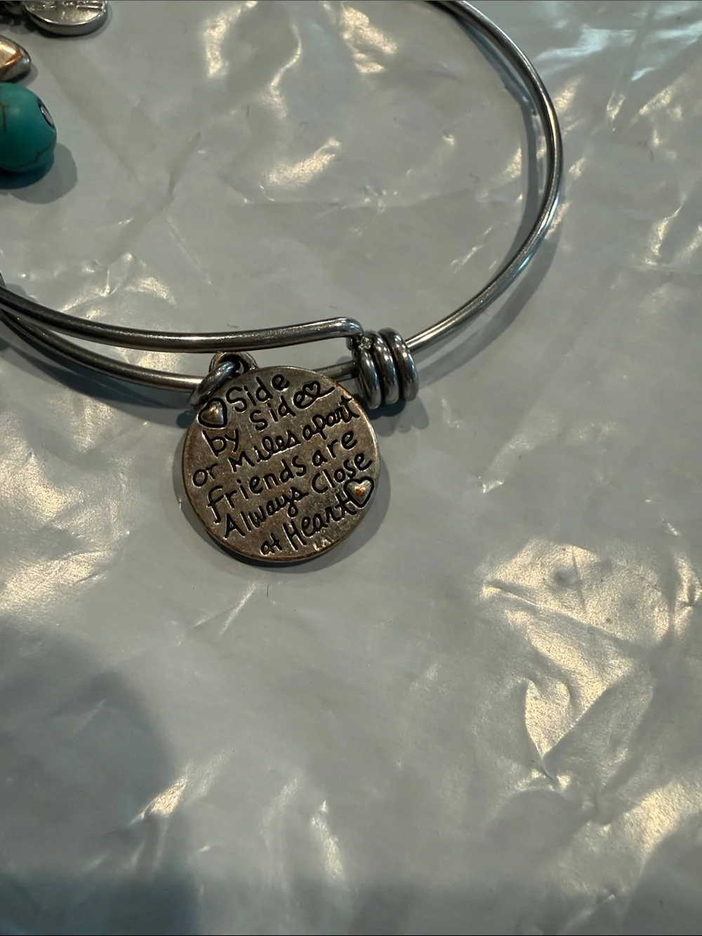 Alex and Ani Mixed Metal Charm Bangle Set  of 9 bracelets in Gold silver copper